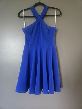Lulu's Royal Blue Crossback Skater Mini Dress